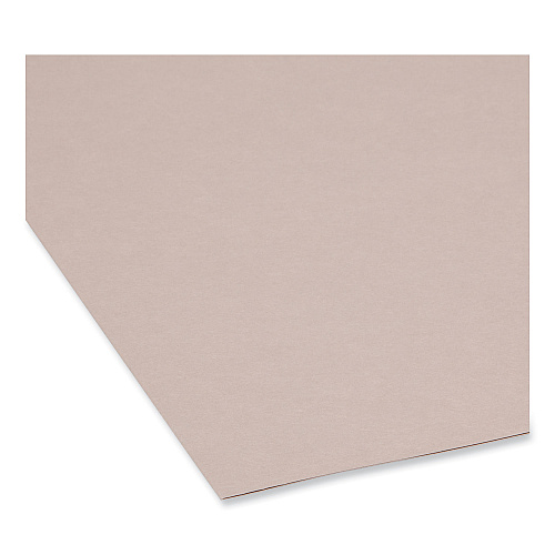 Smead Reinforced Top Tab Colored File Folders, 1/3-Cut Tabs: Assorted, Letter Size, 0.75" Expansion, Gray, 100/Box (12334)