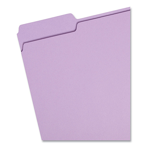 Smead Colored File Folders, 1/3-Cut Tabs: Assorted, Letter Size, 0.75" Expansion, Lavender, 100/Box (12443)