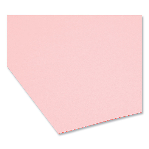 Smead Colored File Folders, 1/3-Cut Tabs: Assorted, Letter Size, 0.75" Expansion, Pink, 100/Box (12643)
