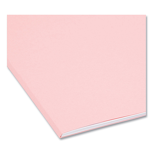 Smead Colored File Folders, 1/3-Cut Tabs: Assorted, Letter Size, 0.75" Expansion, Pink, 100/Box (12643)
