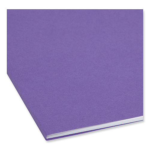 Smead Top Tab Colored Fastener Folders, 0.75" Expansion, 2 Fasteners, Letter Size, Purple Exterior, 50/Box (13040)