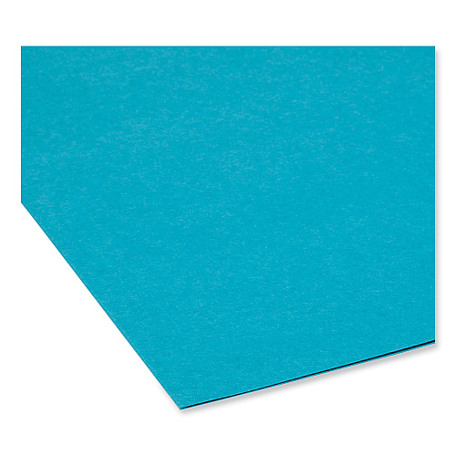 Smead Reinforced Top Tab Colored File Folders, 1/3-Cut Tabs: Assorted, Letter Size, 0.75" Expansion, Teal, 100/Box (13134)