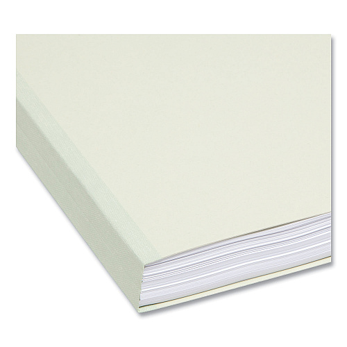 Smead Expanding Recycled Heavy Pressboard Folders, 1/3-Cut Tabs: Assorted, Letter Size, 1" Expansion, Gray-Green, 25/Box (13230)