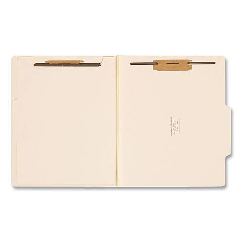 Smead Four-Section Top Tab Classification Folders, 2" Expansion, 1 Divider, 4 Fasteners, Letter Size, Manila, 10/Box (13700)