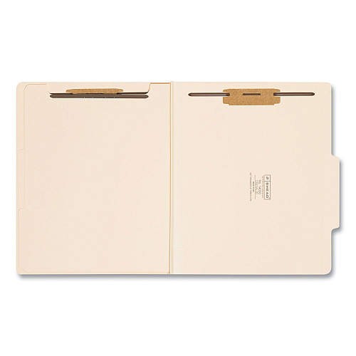 Smead Six-Section Top Tab Classification Folders, 2" Expansion, 2 Dividers, 6 Fasteners, Letter Size, Manila, 10/Box (14000)