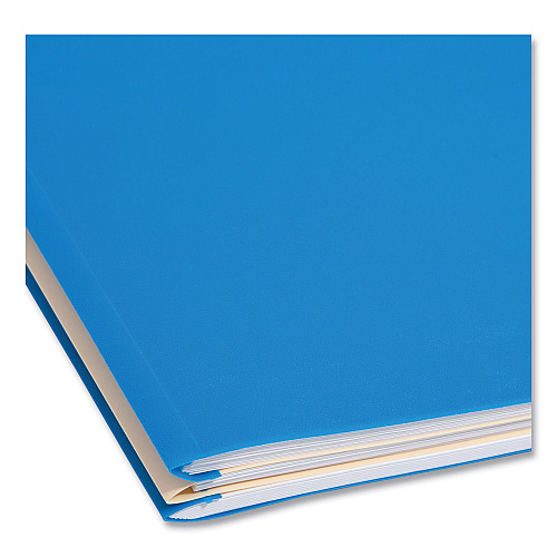 Smead Six-Section Poly Classification Folders, 2" Expansion, 2 Dividers, 6 Fasteners, Letter Size, Blue Exterior, 10/Box (14045)