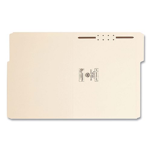 Smead Top Tab Fastener Folders, 1/3-Cut Tabs: Assorted, 0.75" Expansion, 1 Fastener, Letter Size, Manila Exterior, 50/Box (14534)