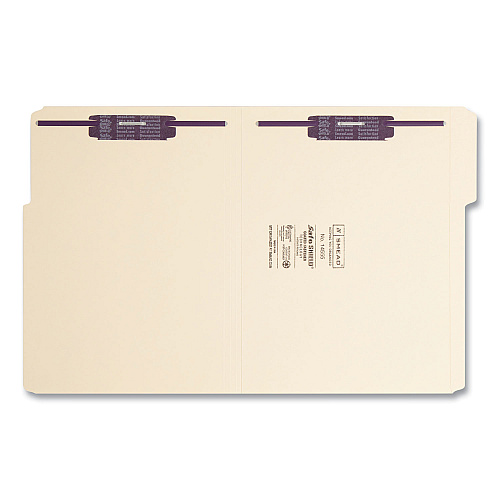 Smead Manila Fastener Folders with SafeSHIELD Coated Fasteners, 0.75" Expansion, 2 Fasteners, Letter Size, Manila Exterior, 50/Box (14555)