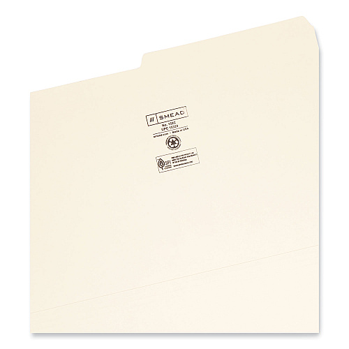 Smead Manila File Folders, 1/2-Cut Tabs: Assorted, Legal Size, 0.75" Expansion, Manila, 100/Box (15320)
