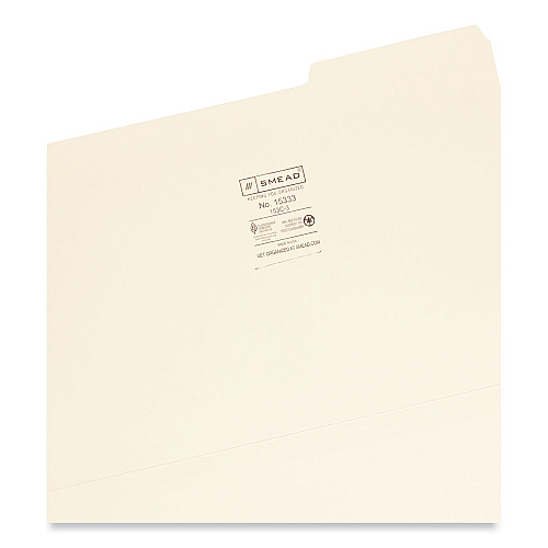 Smead Manila File Folders, 1/3-Cut Tabs: Right Position, Legal Size, 0.75" Expansion, Manila, 100/Box (15333)
