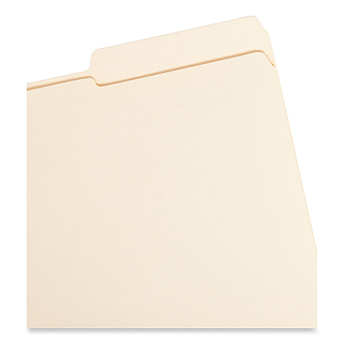 Smead Reinforced Tab Manila File Folders, 1/3-Cut Tabs: Right Position, Legal Size, 0.75" Expansion, 11-pt Manila, 100/Box 8 1/2" x 14" - 3/4" Expansion - Top Tab Location - Third Tab Position - 11 pt. - 2 Plys - Manila - Reinforced, Rounded Corne (15337)