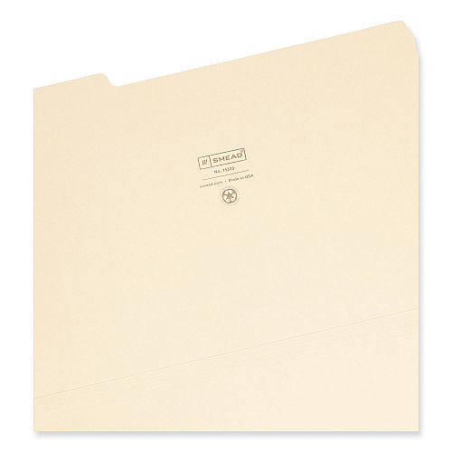 Smead 100% Recycled Manila Top Tab File Folders, 1/3-Cut Tabs: Assorted, Legal Size, 0.75" Expansion, Manila, 100/Box 8 1/2" x 14" - 3/4" Expansion - Top Tab Location - Assorted Tab Position - 11 pt. - 1 Plys - Manila - Acid-free, Rounded Corner - (15339)