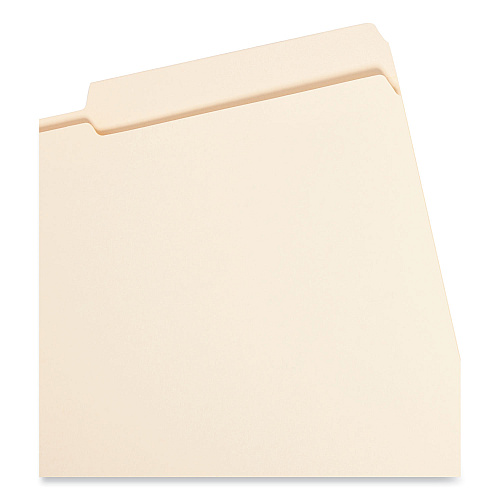 Smead Reinforced Guide Height File Folders, 2/5-Cut Tabs: Right Position, Legal Size, 0.75" Expansion, Manila, 100/Box (15386)