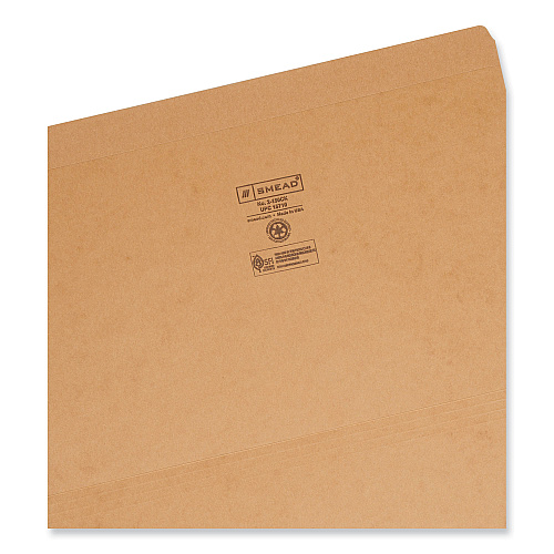 Smead Heavyweight Kraft File Folder, Straight Tabs, Legal Size, 0.75" Expansion, 11-pt Kraft, Brown, 100/Box 8 1/2" x 14" - 11 pt. - 2 Plys - Kraft - 10% Recycled - 100 / Box (15710)