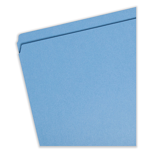 Smead Reinforced Top Tab Colored File Folders, Straight Tabs, Legal Size, 0.75" Expansion, Blue, 100/Box (17010)