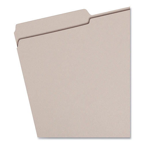 Smead Reinforced Top Tab Colored File Folders, 1/3-Cut Tabs: Assorted, Legal Size, 0.75" Expansion, Gray, 100/Box (17334)