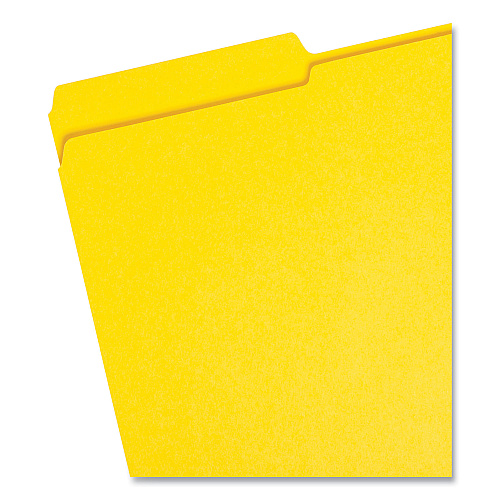 Smead Reinforced Top Tab Colored File Folders, 1/3-Cut Tabs: Assorted, Legal Size, 0.75" Expansion, Yellow, 100/Box (17934)
