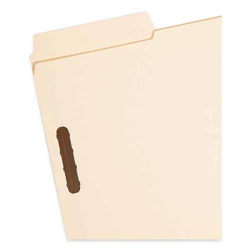 Smead SuperTab Reinforced Guide Height Fastener Folders, 11-pt Manila, 0.75" Expansion, 2 Fasteners, Legal Size, Manila, 50/Box (19535)