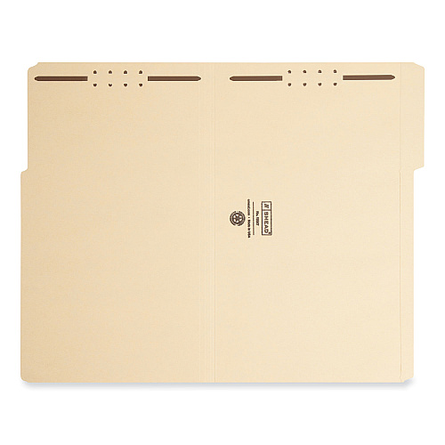 Smead Top Tab Fastener Folders, 1/3-Cut Tabs: Assorted, 0.75" Expansion, 2 Fasteners, Legal Size, Manila Exterior, 50/Box (19547)