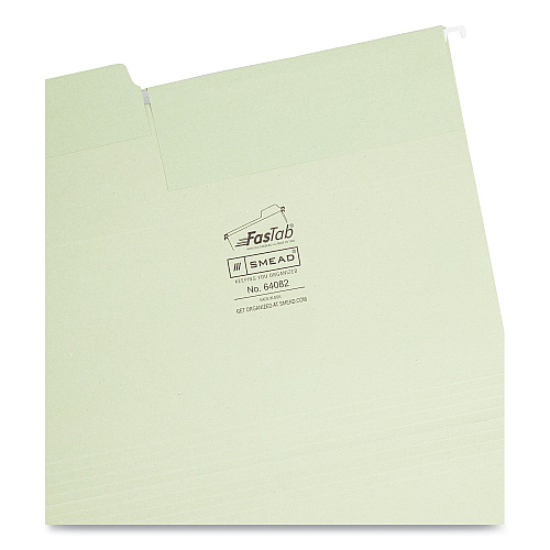 Smead FasTab Hanging Folders, Letter Size, 1/3-Cut Tabs, Moss, 20/Box (64082)