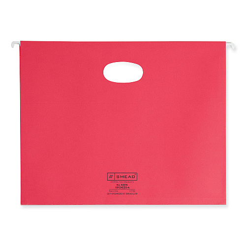 Smead Hanging Pockets with Full-Height Gusset, 1 Section, 3.5" Capacity, Letter Size, Assorted Colors, 4/Pack (64290)