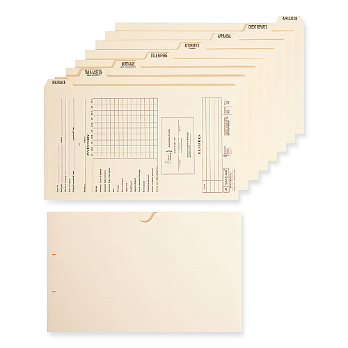 Smead Pressboard Mortgage Folder Dividers, Pre-Printed, 1 Fastener, Legal Size, Manila, 7 Dividers/Set, 12 Sets (78278)