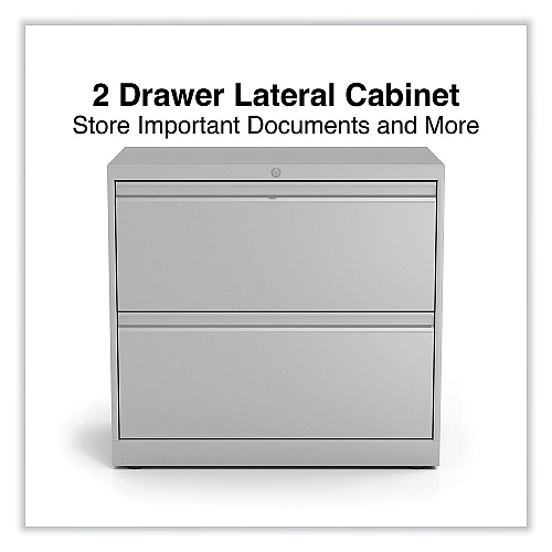 Alera Lateral File, 2 Legal/Letter-Size File Drawers, Light Gray, 36" x 18.63" x 28" (ALEHLF3029LG)