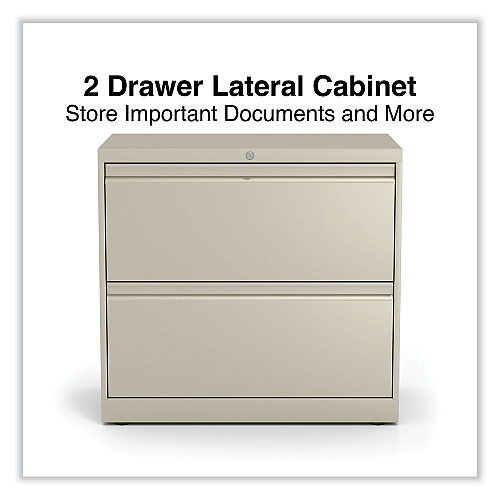 Alera Lateral File, 2 Legal/Letter-Size File Drawers, Putty, 30" x 18.63" x 28" (ALEHLF3029PY)