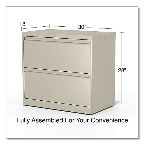 Alera Lateral File, 2 Legal/Letter-Size File Drawers, Putty, 30" x 18.63" x 28" (ALEHLF3029PY)