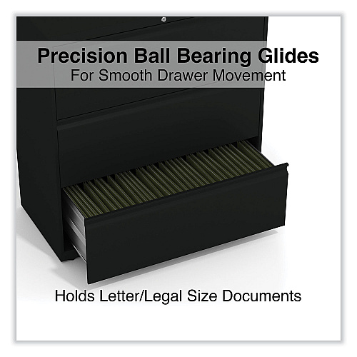 Alera Lateral File, 3 Legal/Letter/A4/A5-Size File Drawers, Black, 36" x 18.63" x 40.25" (ALEHLF3641BL)