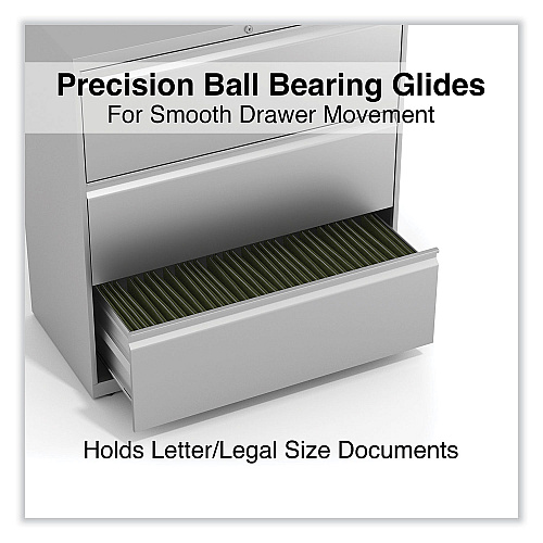Alera Lateral File, 3 Legal/Letter/A4/A5-Size File Drawers, Light Gray, 36" x 18.63" x 40.25" (ALEHLF3641LG)