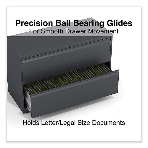 Alera Lateral File, 2 Legal/Letter-Size File Drawers, Charcoal, 42" x 18.63" x 28" (ALEHLF4229CC)