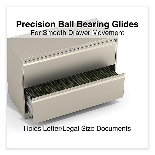 Alera Lateral File, 2 Legal/Letter-Size File Drawers, Putty, 42" x 18.63" x 28" (ALEHLF4229PY)