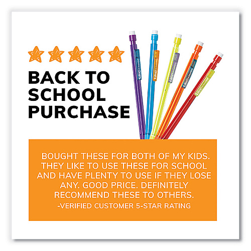 BIC Xtra-Smooth Bright Edition Mechanical Pencils, 0.7 mm, HB (#2), Black Lead, Assorted Barrel Colors, 24/Pack, 6 Packs/Carton (MPCE144EBLK)