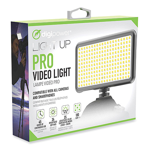 DigiPower Pro Event Video Light with Diffuser, Black (L180)