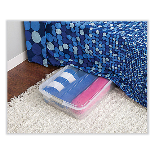 Iris 50 Qt. Latch Lid Underbed Storage Box, 17.75" x 32.5" x 6.5", Clear (100118)