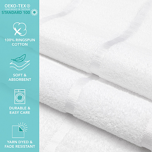 Las Rayas Beach Towel 30x60 White - Case Of 24 (BT-HS3060-WH-CS)