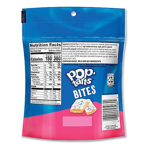 Kellogg's Pop Tarts Bites, Confetti Cake, 3.5 oz Bag, 6/Carton (25063)