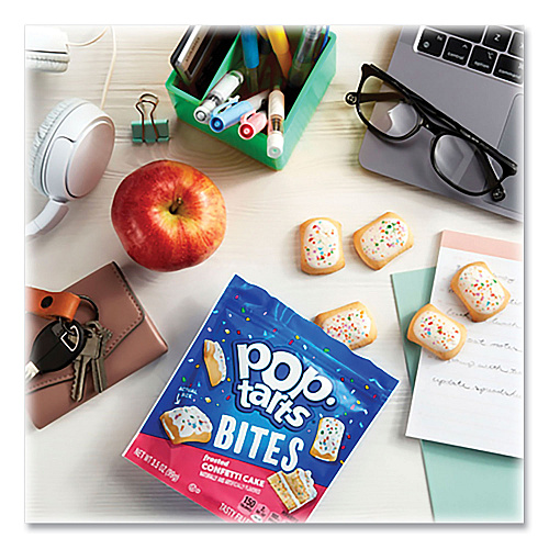 Kellogg's Pop Tarts Bites, Confetti Cake, 3.5 oz Bag, 6/Carton (25063)