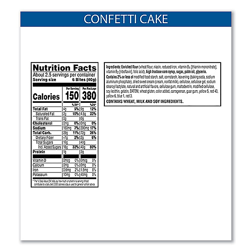 Kellogg's Pop Tarts Bites, Confetti Cake, 3.5 oz Bag, 6/Carton (25063)