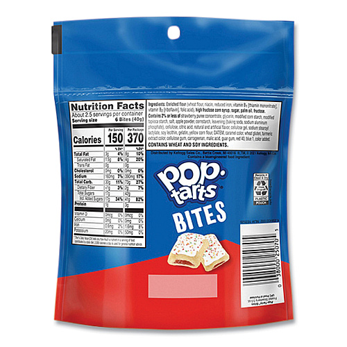 Kellogg's Pop Tarts Bites, Frosted Strawberry, 3.5 oz Bag, 6/Carton (25069)