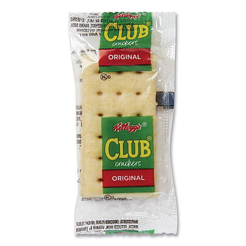Kellogg's Club Original Crackers, 0.25 oz Individually Wrapped, 2/Pack, 500 Packs/Carton (033451)