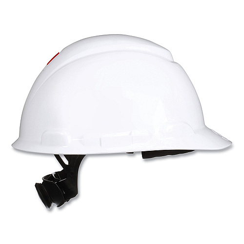 3M SecureFit Hard Hat with Uvicator, Four-Point Ratchet Suspension, White (H701SFRUV)