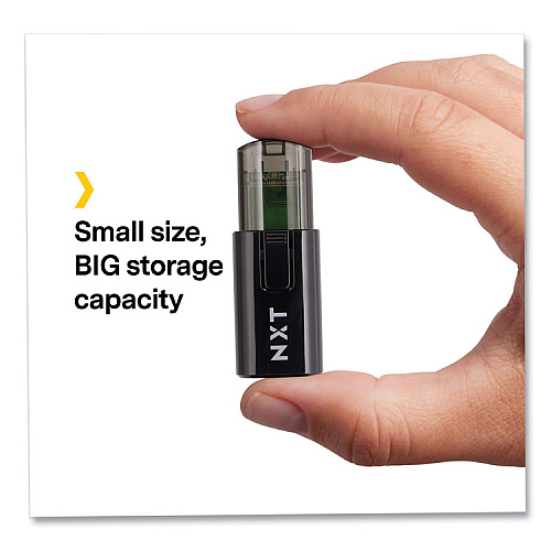 NXT Technologies USB 2.0 Type-A Flash Drive, 32 GB, Black, 5/Pack (61129)