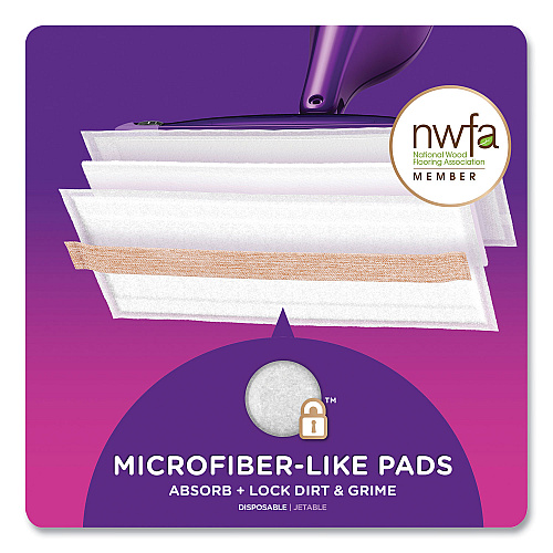 Swiffer WetJet System Wood Mopping Pad, 5.4 x 11.3, White, 20/Pack (76563)