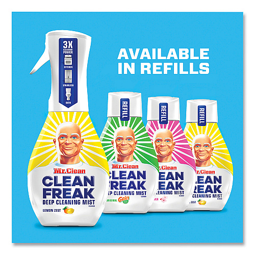 Mr. Clean Clean Freak Deep Cleaning Mist Multi-Surface Spray Refill, Lemon Zest, 16 oz Refill Bottle (79130)