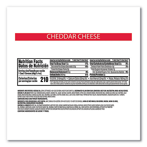 Pringles Grab & Go Cheddar Cheese Crisps, 1.4 oz Can, 12 Carton (84556)