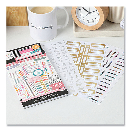 The Happy Planner Essentials Tracker & Checklist Classic Stickers, Productivity Theme, 990/Pack (SVP130151)