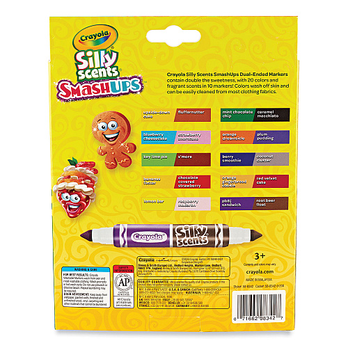 Crayola Silly Scents Smash Up Dual Ended Markers, Broad Tip, Assorted, 10/Pack (588342)