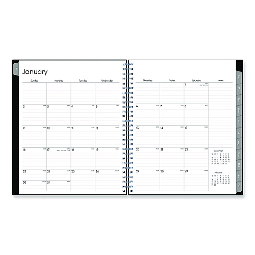 Blue Sky Enterprise Monthly Planner, 10 x 8, Black Cover, 12-Month (Jan to Dec): 2026 (131794)